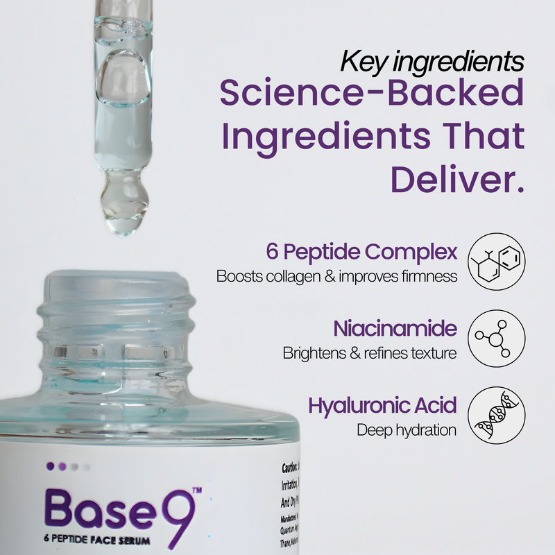 Base 9™ Face Serum-6 Peptides Anti Ageing Formula
